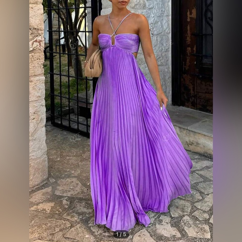 Purple tie dress